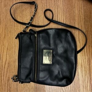 Nicole Elegant Black Crossbody Bag with Gold Accents